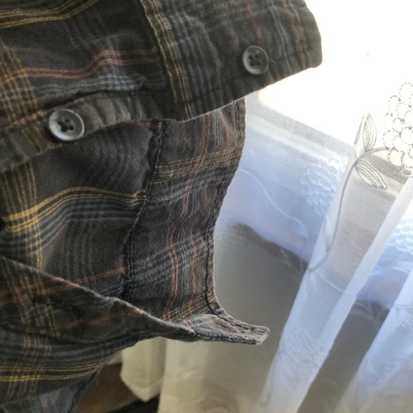 Billabong  men’s dress shirt brown/black plaid SZ L - Picture 11 of 12